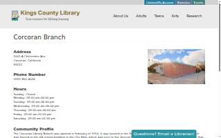 Corcoran Branch Library website