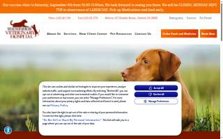Hanford Veterinary Hospital website