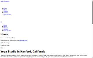 Hanford Yoga of Corcoran website