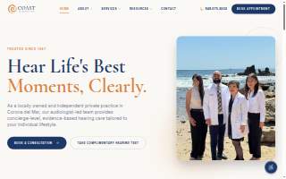 Coast Hearing and Balance Center of Corona website