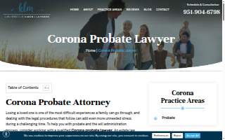Corona Probate Law website