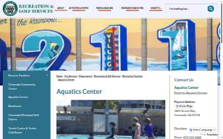 City of Coronado Aquatics Center website