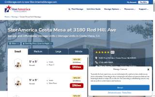Costa Mesa Self Storage & RV website