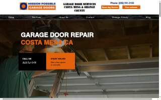 Mission Possible Garage Doors website