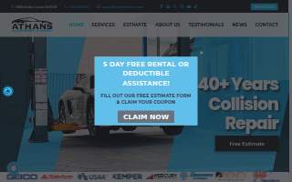 Athans Auto Body and Paint website