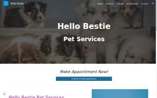 Hello Bestie Pet Services website