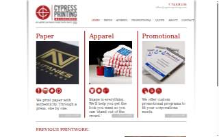Cypress Printing & Silkscreen website