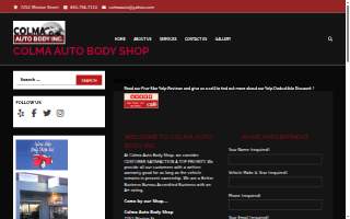 Colma Auto Body Shop, Inc. website