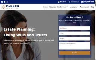 Parker Law Offices website