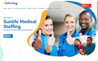 Sunlife Medical Staffing website