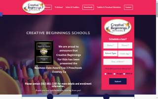 Creative Beginnings Schools (Preschool) website