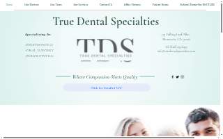 True Dental Specialties website