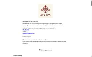 Avy Spa Massage website