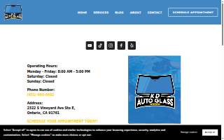 KD Auto Glass of Eastvale website