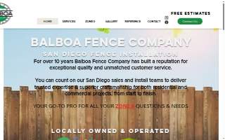 Balboa Fence Company website