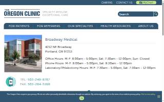 Broadway Medical Clinic website