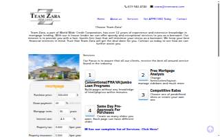 Team Zara Home Loans website