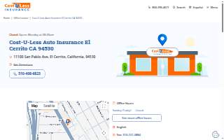 Cost-U-Less Insurance of El Cerrito website