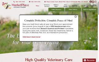 MarketPlace Veterinary Hospital website