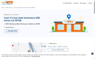 Cost-U-Less Insurance of Elk Grove website