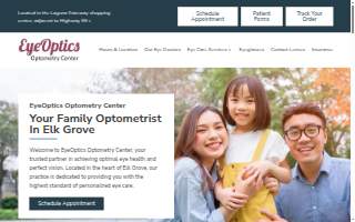 EyeOptics Optometry Center website