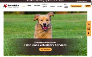 Stonelake Animal Hospital website