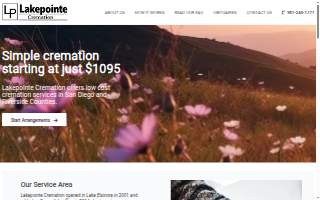 Lakepointe Cremation & Burial of Escondido website