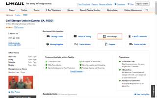 Collegeboxes at U-Haul Moving & Storage of Eureka website
