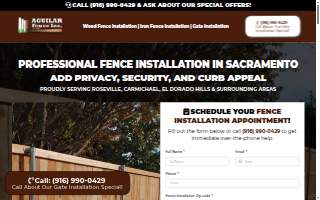 Aguilar Fence of Fair Oaks website
