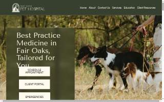 Fair Oaks Pet Hospital website