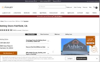 Ashley Store of Fairfield website