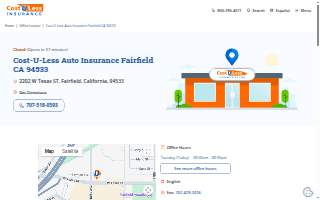 Cost-U-Less Insurance of Fairfield website