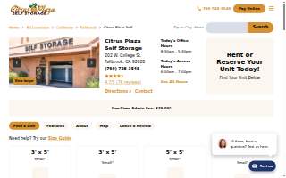 Citrus Plaza Self Storage website
