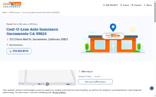 Cost-U-Less Insurance of Florin website