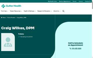 Craig Wilkes, DPM of Rocklin website