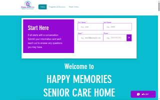 Happy Memories Senior Care website
