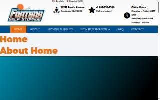Fontana Self Storage website
