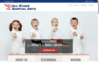 All Stars Martial Arts of Foster City website