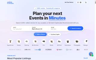 Events in Minutes website