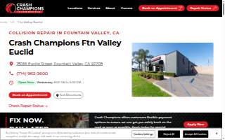 Crash Champions Collision Repair Fountain Valley Euclid website