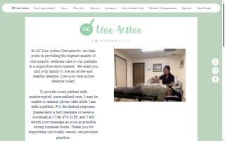 OC Live Active Chiropractic website
