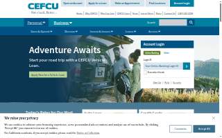 CEFCU Member Center of Fremont website
