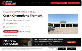 Crash Champions Collision Repair Fremont website