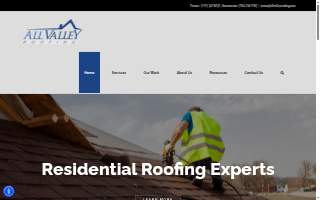 All Valley Roofing Inc. website