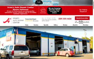 Aram's Auto Repair Center website