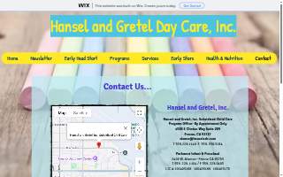 Hansel & Gretel Day Care website