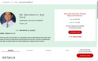 KK Optometric Eye Care website