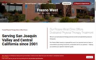 PRO~PT Physical Therapy Fresno West website