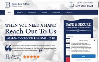 The Bains Law Offices website