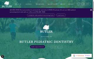 Butler Pediatric Dentistry website